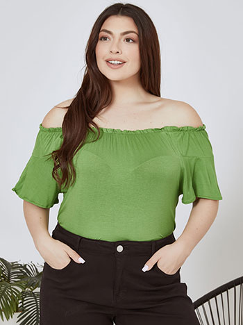 Top off the shoulder in green