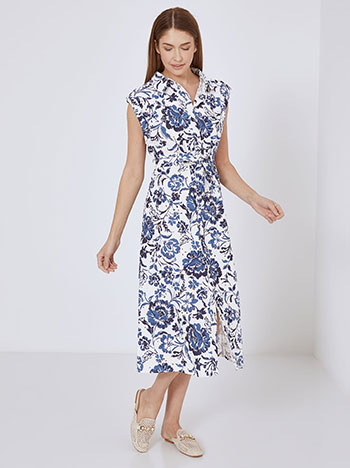 Shirtdress broderie floral in blue