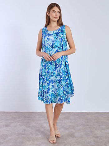Dress midi multicoloured in blue
