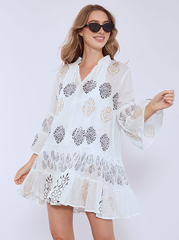 Kaftan printed with sequins in black