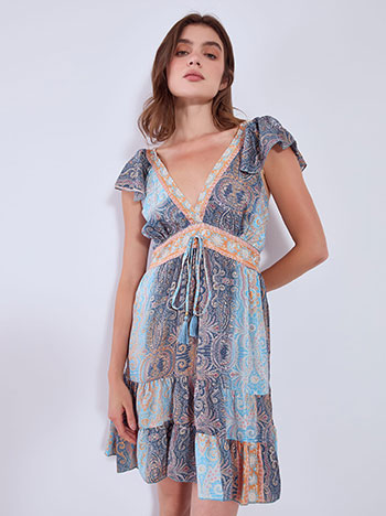 Dress mini printed in blue