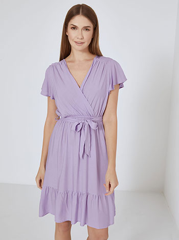 Dress wrap front mini in light purple