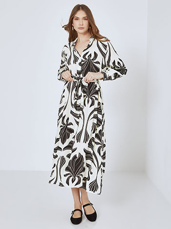 Shirtdress maxi cotton in black