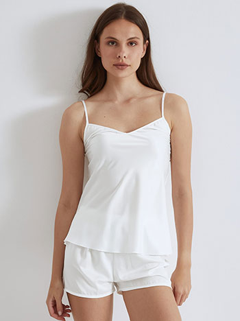 Pyjama set satin in white