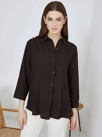 Shirt with cotton in black - Pose0