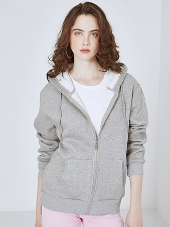 Cardigan athletic with hoodie in grey