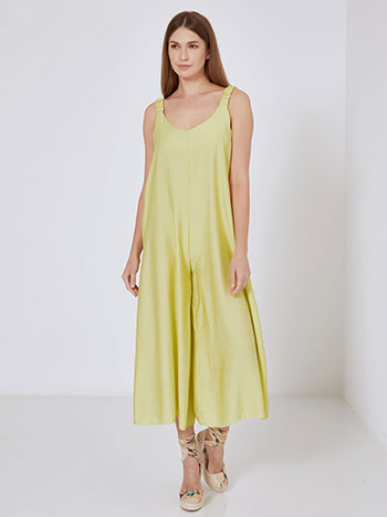 Jumpsuit with elastic straps in dark yellow