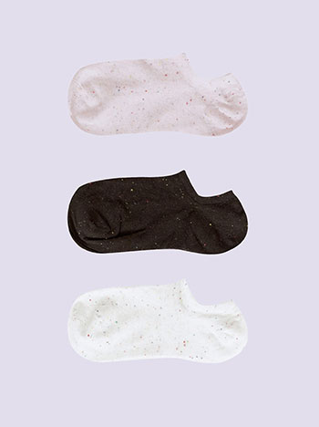 Σετ με 3 ζευγάρια κάλτσες σε ροζ, μαύρο, λευκό