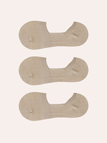 3 pack low socks in beige