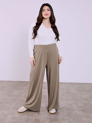 Παντελόνα μονόχρωμη σε καφέ ανοιχτό