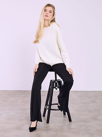Flare trousers elastic in black