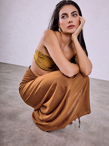 Pareo monochrome in camel