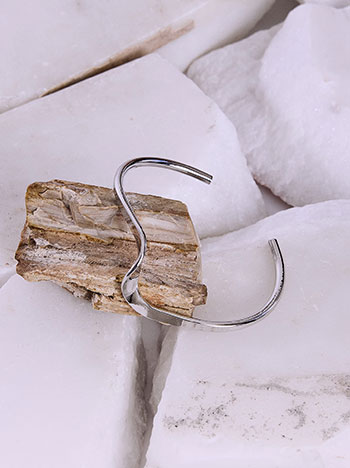 rregular shape cuff bracelet in silver