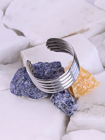 Textured cuff bracelet in silver