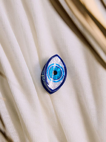 Evil eye claw clip in blue