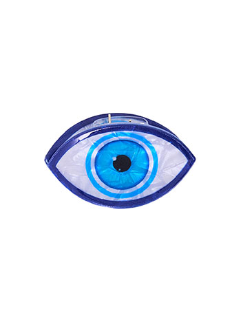 Evil eye claw clip in blue
