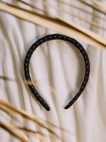 Headband with polka dots in black