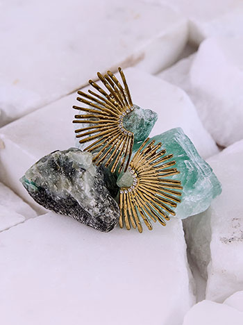 Earrings with strass in gold