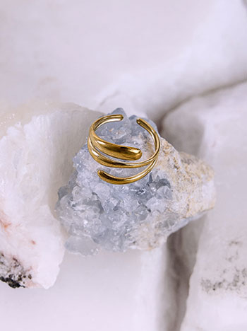 Stainless steel ring in gold