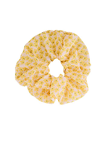 Λαστιχάκι μαλλιών φλοράλ σε κίτρινο