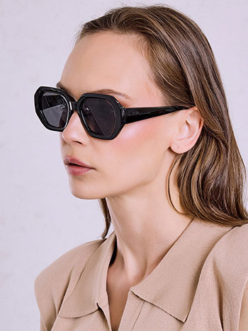 Polygon frame sunglasses in black
