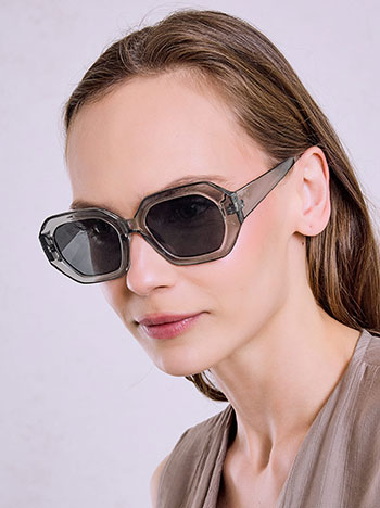 Polygon frame sunglasses in grey