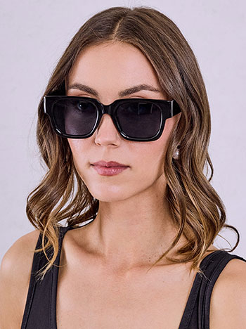 Acetate-look frame sunglasses in black