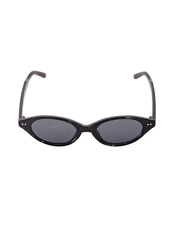Slim oval sunglasses in black