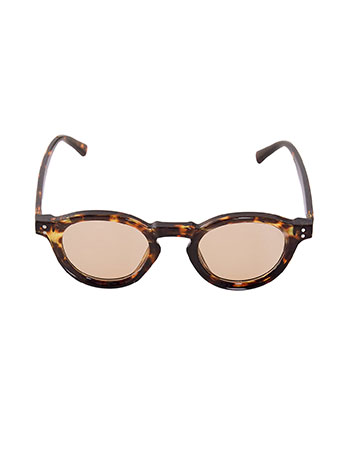 Γυαλιά ηλίου με στρογγυλό φακό σε καφέ