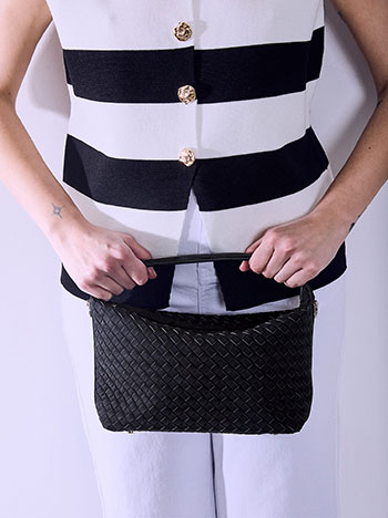 Handbag suede like in black