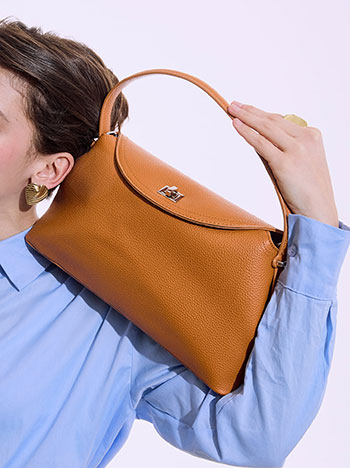 Bag with fold-over closure in tobacco