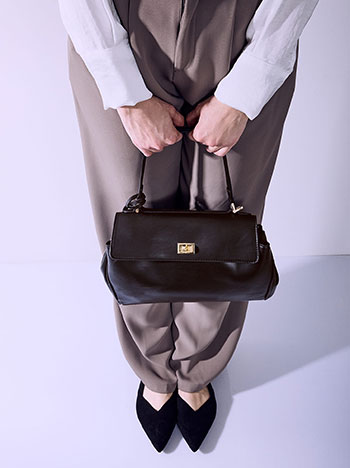 Τσάντα πολυμορφική δερματίνης σε μαύρο