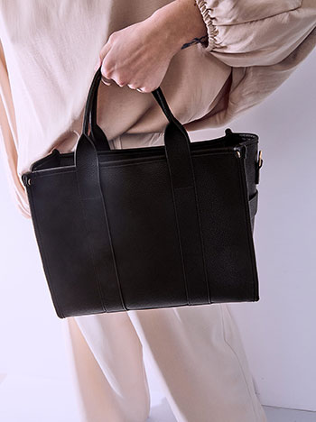 Handbag leather effect in black