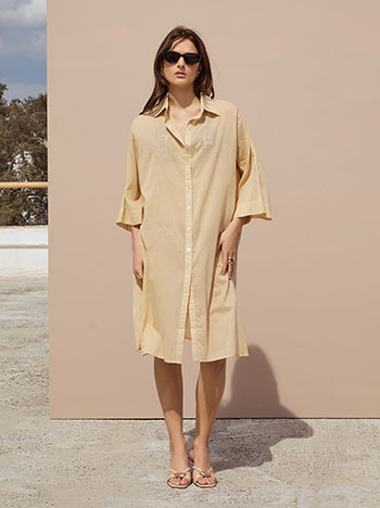 Monochrome kaftan shirt in beige