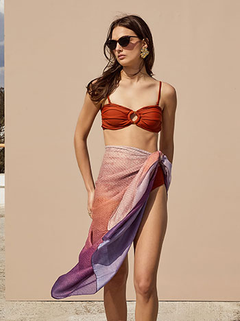 Semi-sheer pareo in multicolor