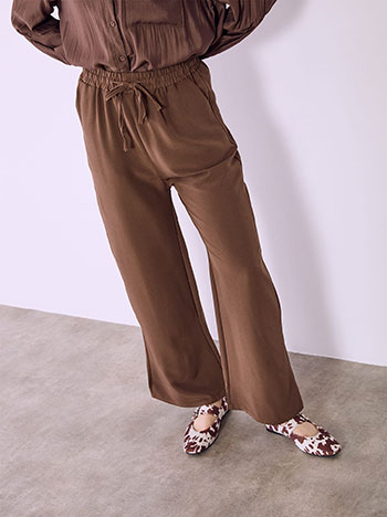 Wide leg trousers monochrome in brown