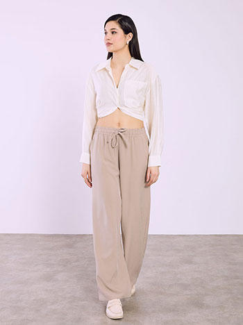 Wide leg trousers monochrome in light brown