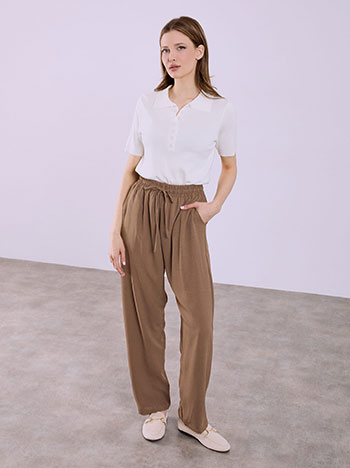 Παντελόνι μονόχρωμο σε καφέ