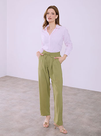 Παντελόνι μονόχρωμο σε λαδί