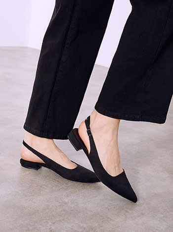 Shoes flat slingback in black