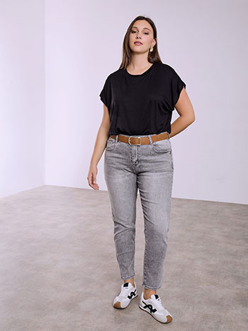 Τζιν με αποσπώμενη ζώνη σε γκρι