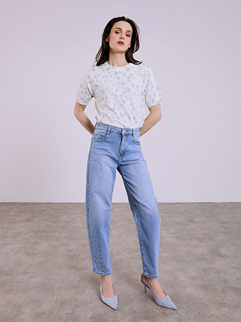 Jeans barrel with cotton in light blue