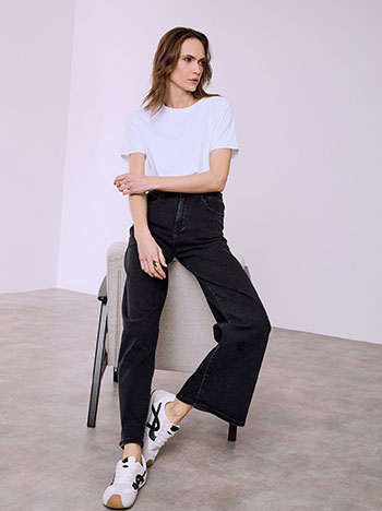Jeans wide leg in black
