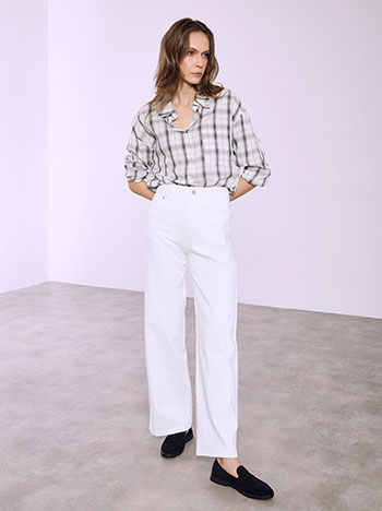 Jeans high waisted wide leg in white