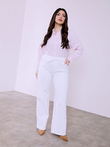 Jeans wide leg monochrome in white