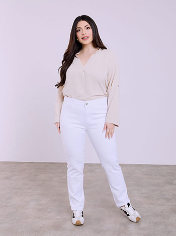 Jeans monochrome straight leg in white