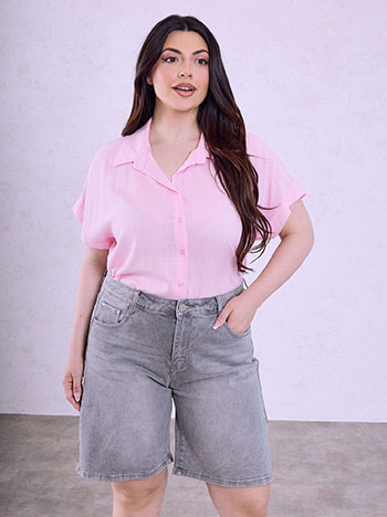 Denim bermuda trousers in light grey