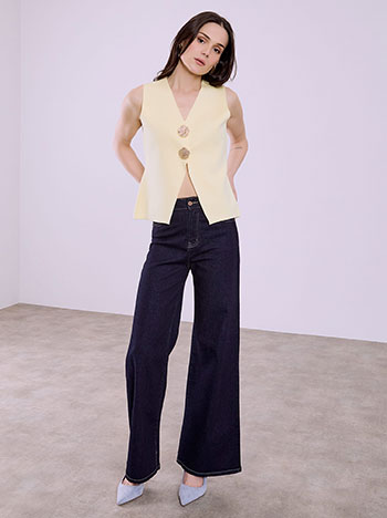 Flare jeans with cotton in dark blue