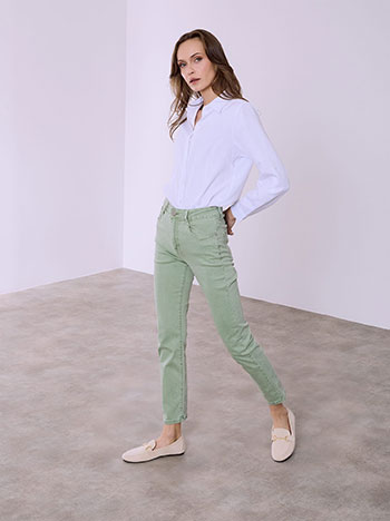 Jeans skinny with cotton in light khaki