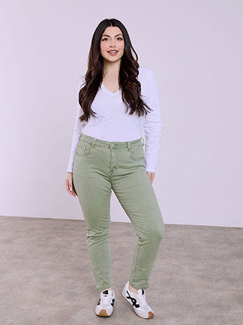 Jeans skinny with cotton in light khaki